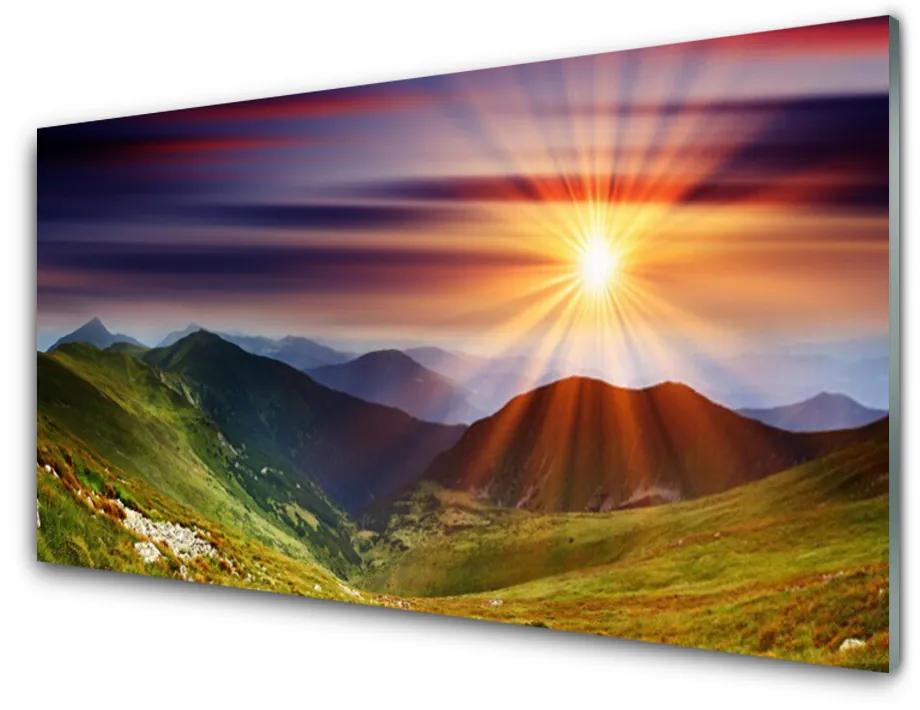 Obraz plexi Hory západ slnka príroda 120x60 cm