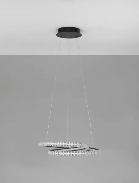 LED luster Ginevra 48 čierne