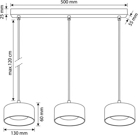 Brilagi - Závesný luster na lanku AURA LUX 3xGX53/30W/230V čierna/dymová