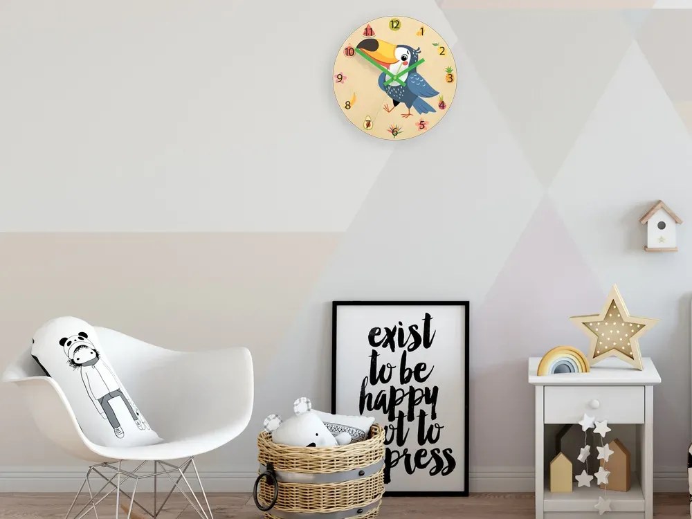 Dětské nástěnné hodiny Ami Tukan 30 cm vícebarevné