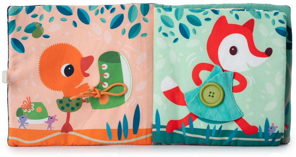 Lilliputiens - textilná knižka - Učíme sa obliekať - psík Jules