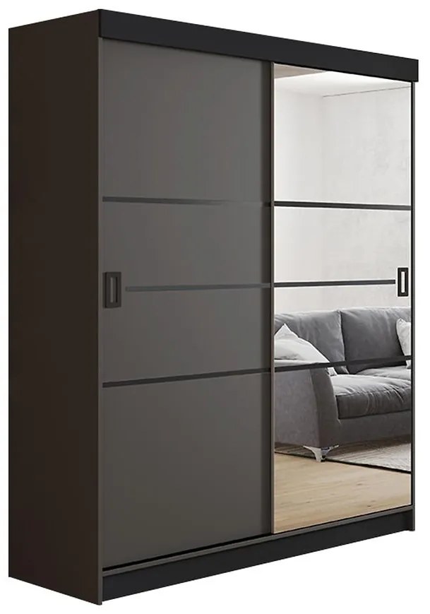 Skriňa Retro 138 4L grafit/ Dvierka grafit