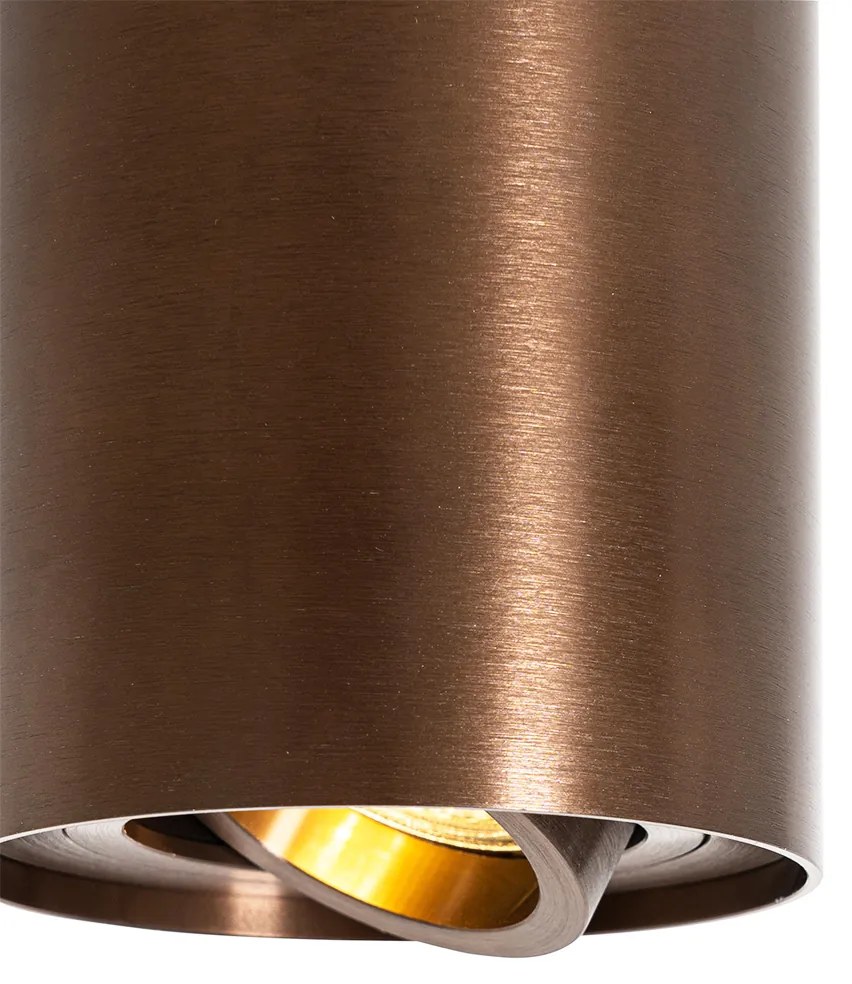Inteligentný stropný reflektor tmavý bronz otočný a naklápací vrátane Wifi GU10 50mm - Rondoo Up