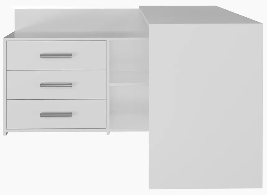 Rohový pc stolík Debio 1 (biela). Akcia -20%. Vlastná spoľahlivá doprava až k Vám domov. 1132465