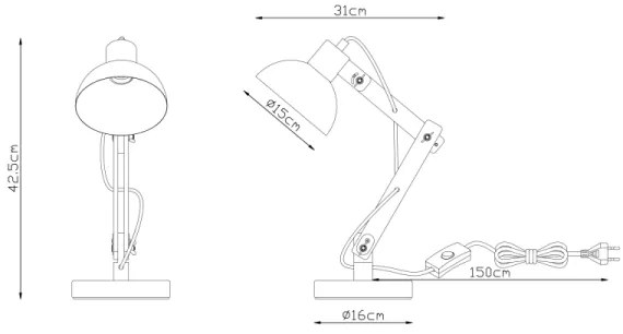 Globo 21504 - Stolná lampa TONGARIRO 1xE27/40W/230V