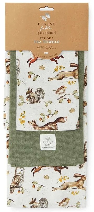 Bavlnené utierky v súprave 3 ks 45x65 cm Forest Fable – Cooksmart ®