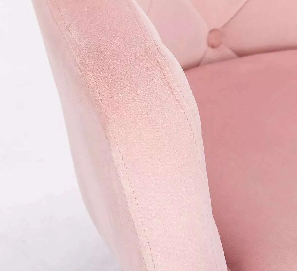 LuxuryForm DESIGN Barová stolička ANDORA VELUR na čierne podstave - svetlo ružová
