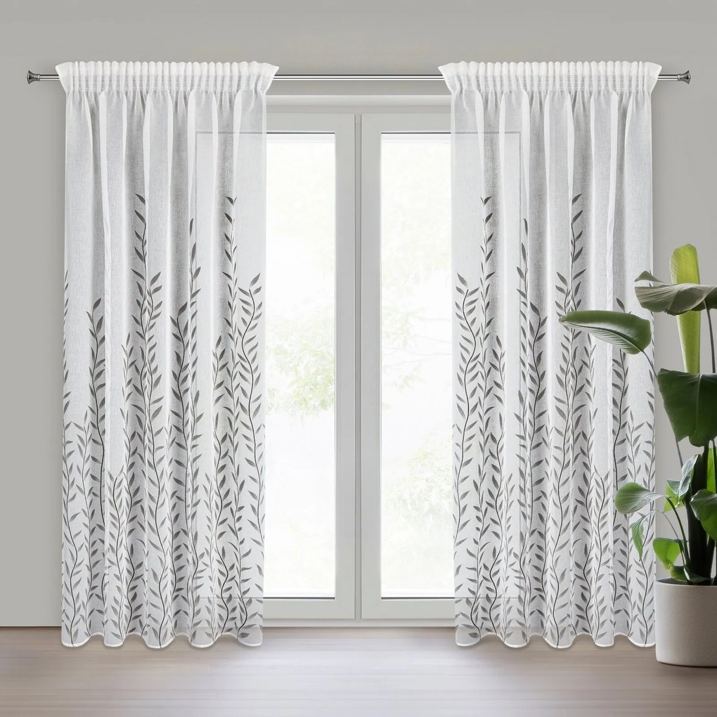 ZÁVES NA PÁSKE GLORI 140X270 CM LISTY