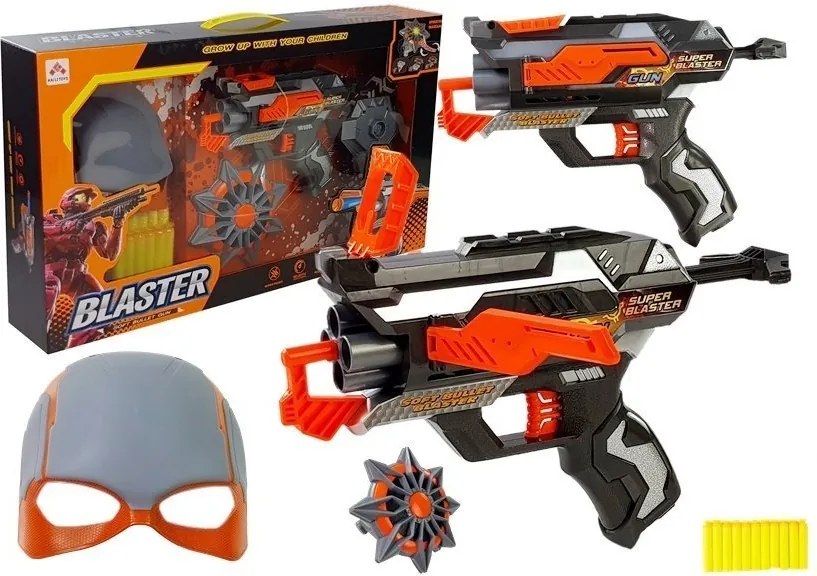 LEAN Toys Rozkladacia pištoľ na penové šípky s maskou