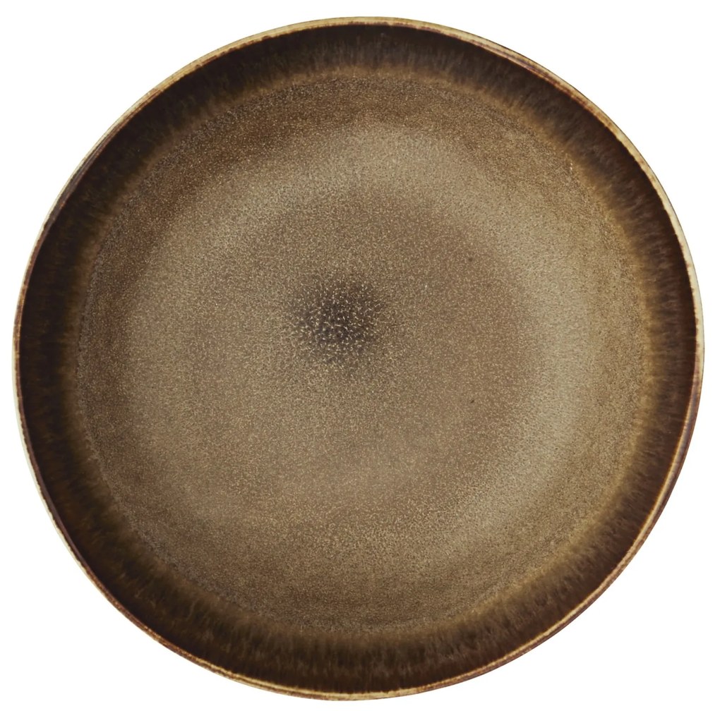 MADAM STOLTZ Hlboký kameninový tanier Brown 18 cm