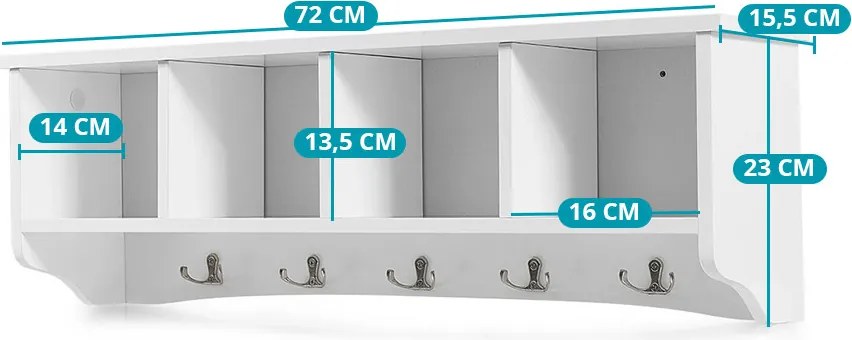 Nástenný vešiak na kabáty so skladovacími priestormi