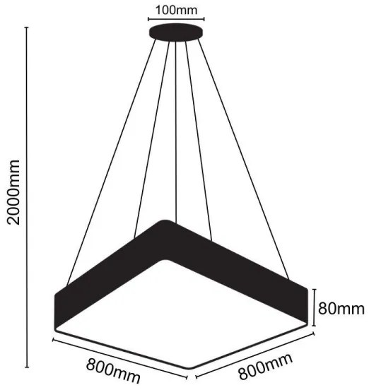 LED Luster na lanku LED/110W/230V 4000K 80x80 cm