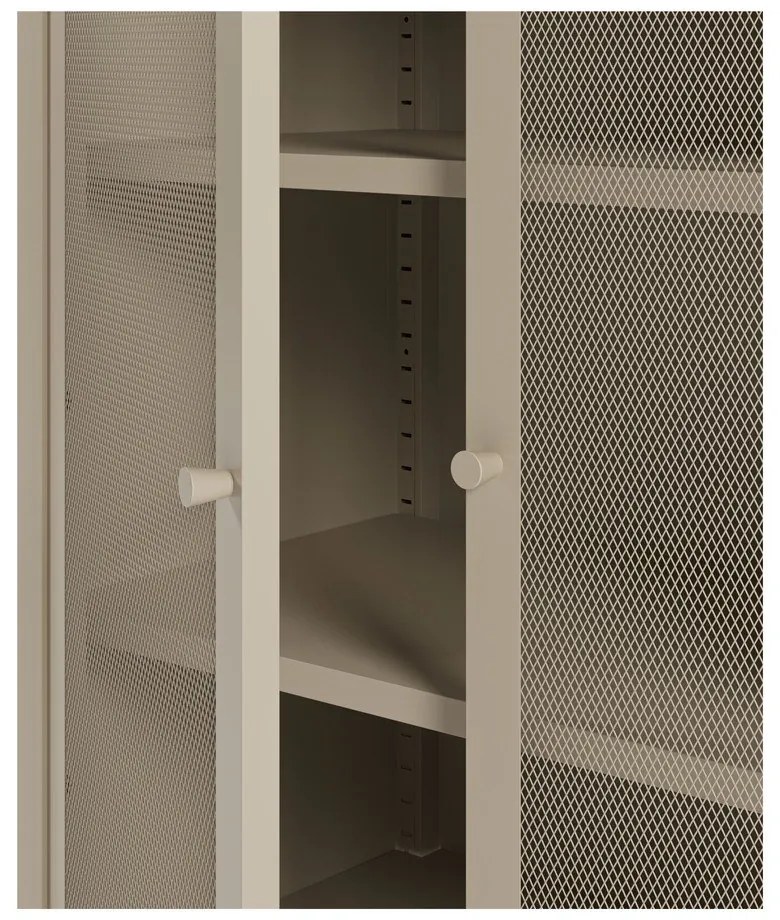 Krémovobiela kovová skrinka 70x100x40 cm Fayna – Marckeric