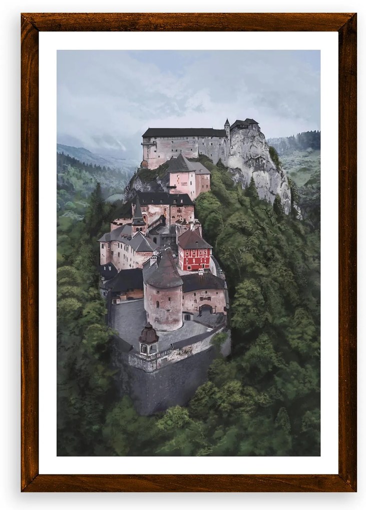 Poster Oravský hrad - Poster 50x70cm + čierny rám (71,8€)