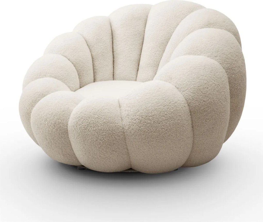 OTOČNÉ KRESLO FILIPPO S PODNOŽKOU BÉŽOVÉ