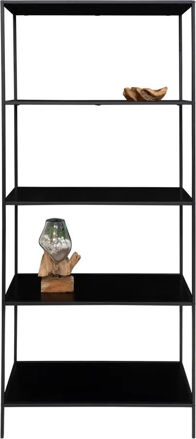 Čierna kovová knižnica 80x170x36 cm Vita – House Nordic