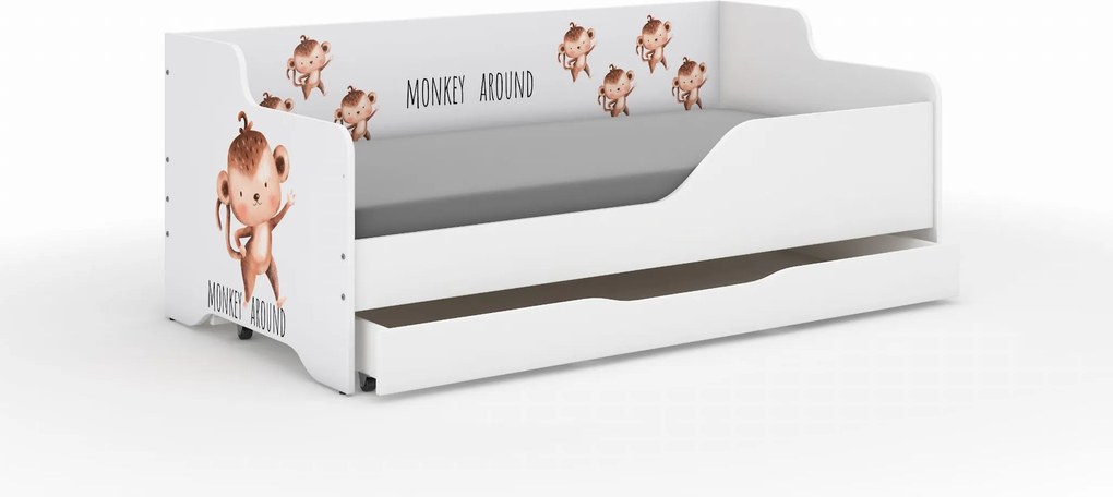 Wooden Toys Detská posteľ LILU 160x80 OPICA SAFARI – sada