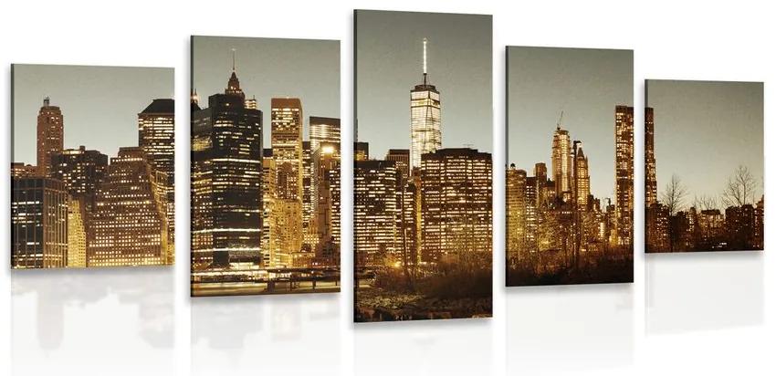 5-dielny obraz centrum New Yorku Varianta: 200x100
