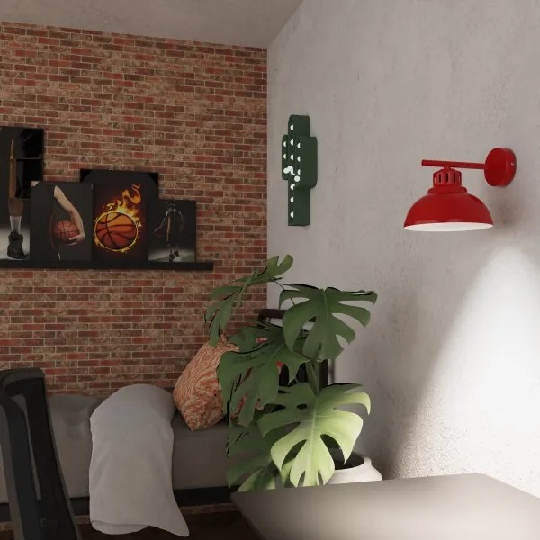 Nástenná lampa SVEN 1xE27/15W/230V červená