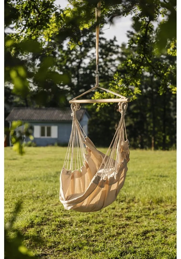 Krémovobiele polstrované závesné záhradné kreslo Tobago – Garden Pleasure