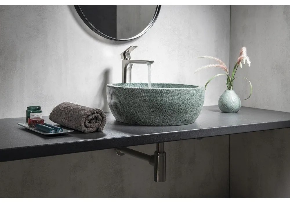 Zelené keramické okrúhle umývadlo ø 42 cm Priori – Sapho