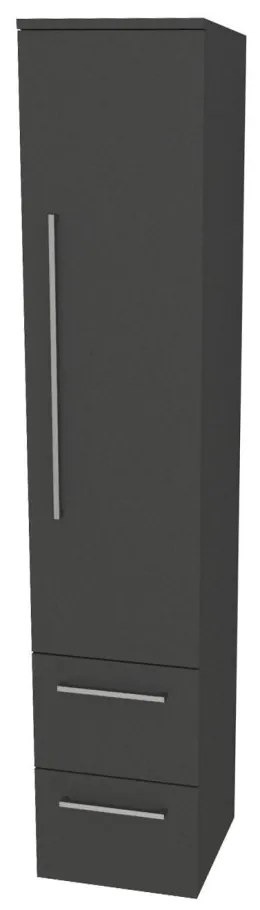 Mereo, Mereo Bino, kúpeľňová skrinka vysoká 163 cm, pravá, Multidecor, Šedá diamant, MER-CN698SEDD