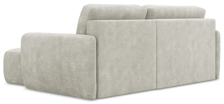 Krémová ženilková rozkladacia/s úložným priestorom rohová pohovka (pravý roh/s leňoškou) Lilo – Makamii