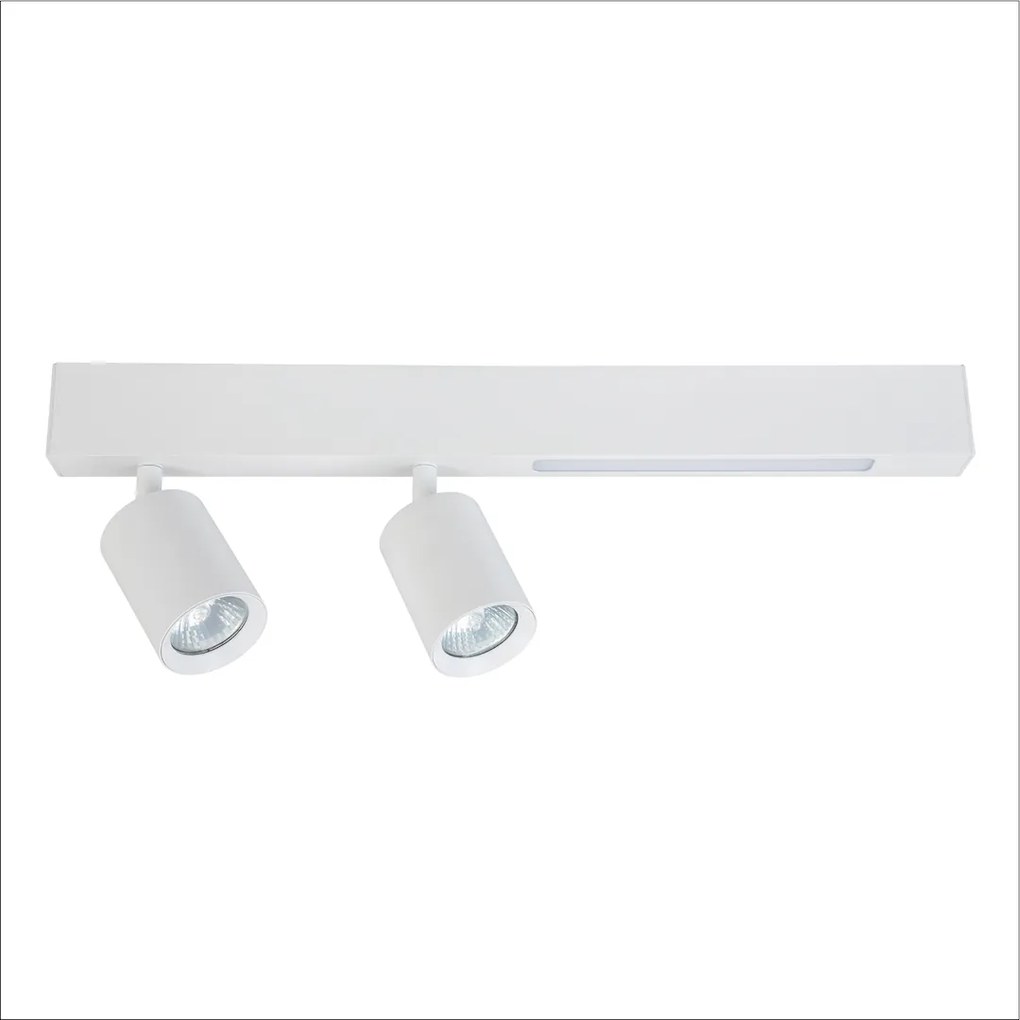 Stropné svietidlo Magnet, 2x biele kovové tienidlo + 1x LED 5W, w