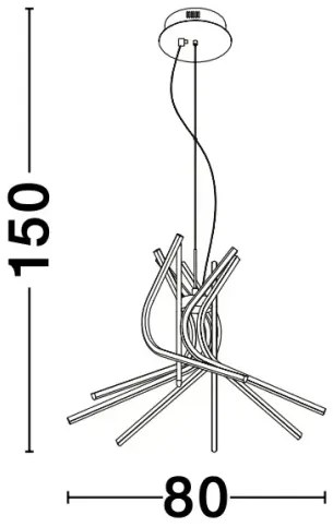 LED luster Narvi 80 čierne