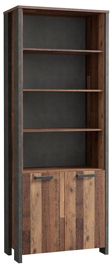 Regál Symmach 3P2D Old-Wood Vinteage/betón