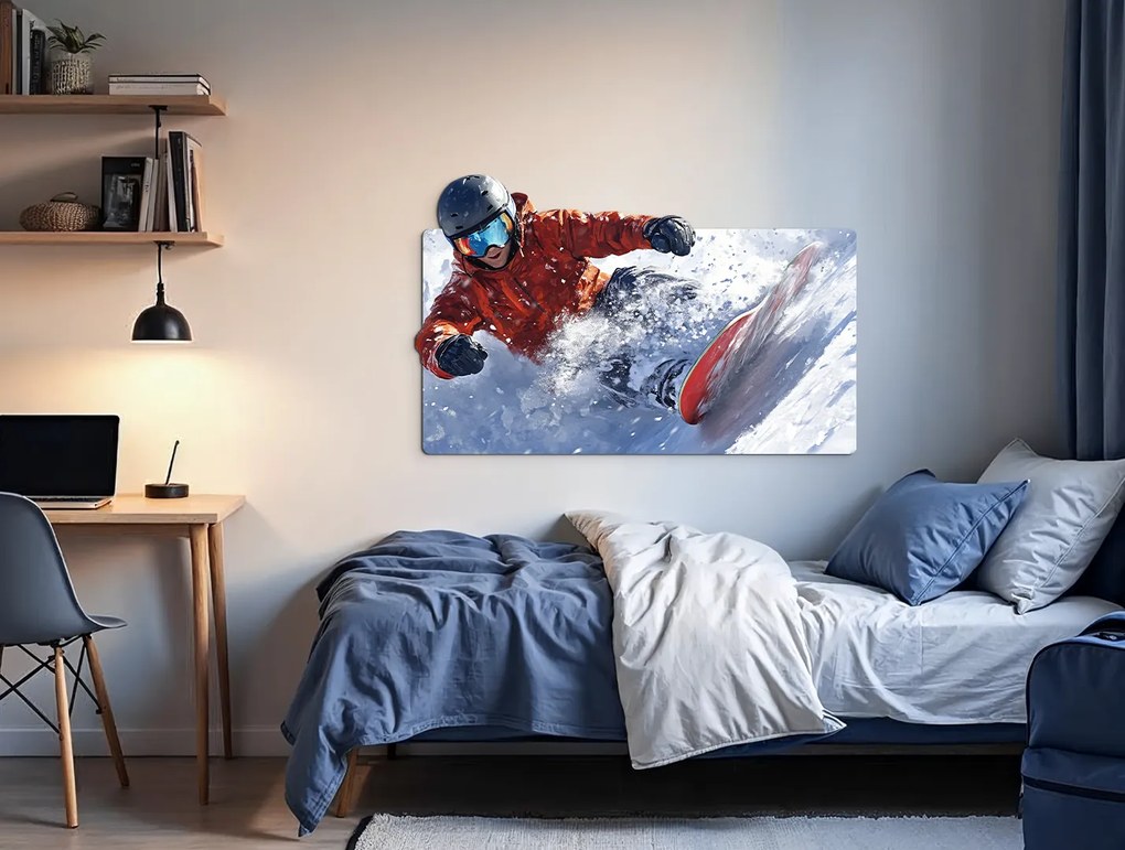 drevko | Obraz na stenu Jazda snowboardistu 41 x 65 cm