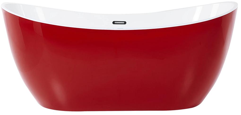 Voľne stojaca vaňa 170 x 77 cm červená ANTIGUA Beliani