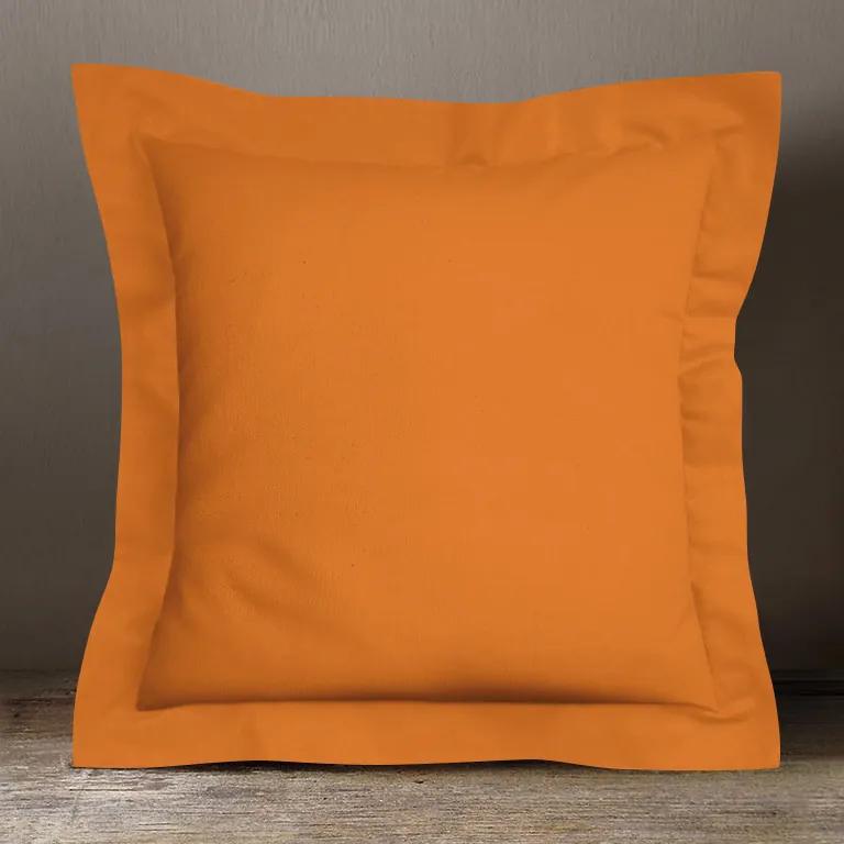 Goldea bavlnená obliečka na vankúš s ozdobným lemom - oranžová 70 x 90 cm