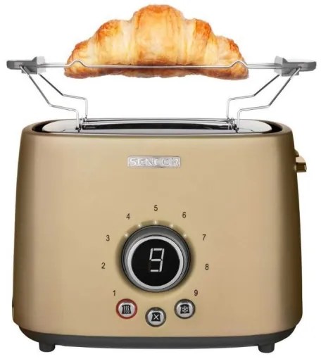 Sencor - Hriankovač s dvoma otvormi a mriežkou na opekanie 1000 W/230 V béžový