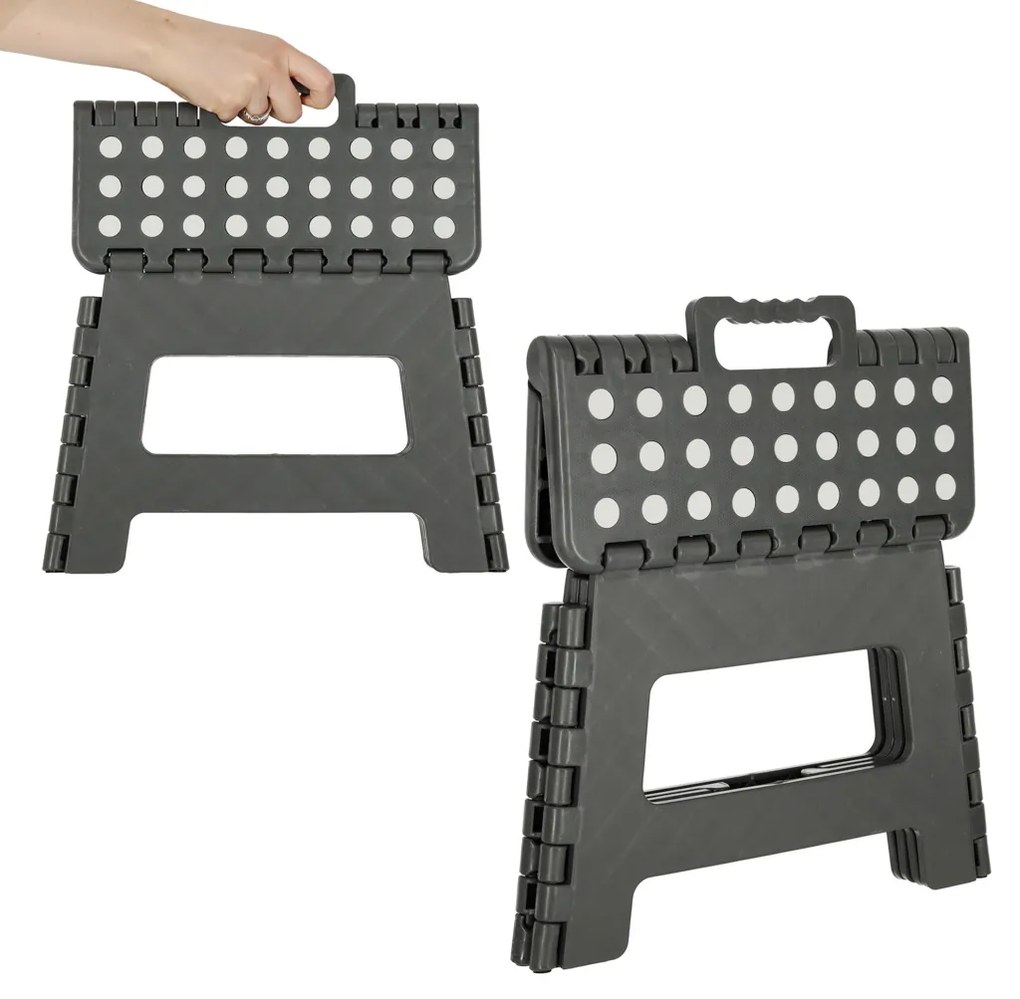 IKO Skladacia plastová stolička – sivá 22cm