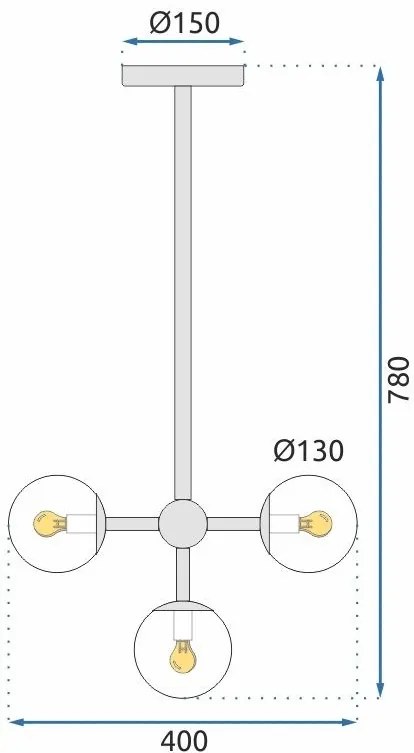 Stropné svietidlo APP268-4C čierne