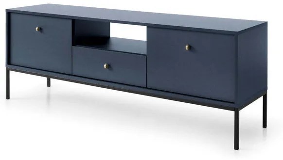 TV stolík Pernilla (2x dvere, zásuvka, modrá)