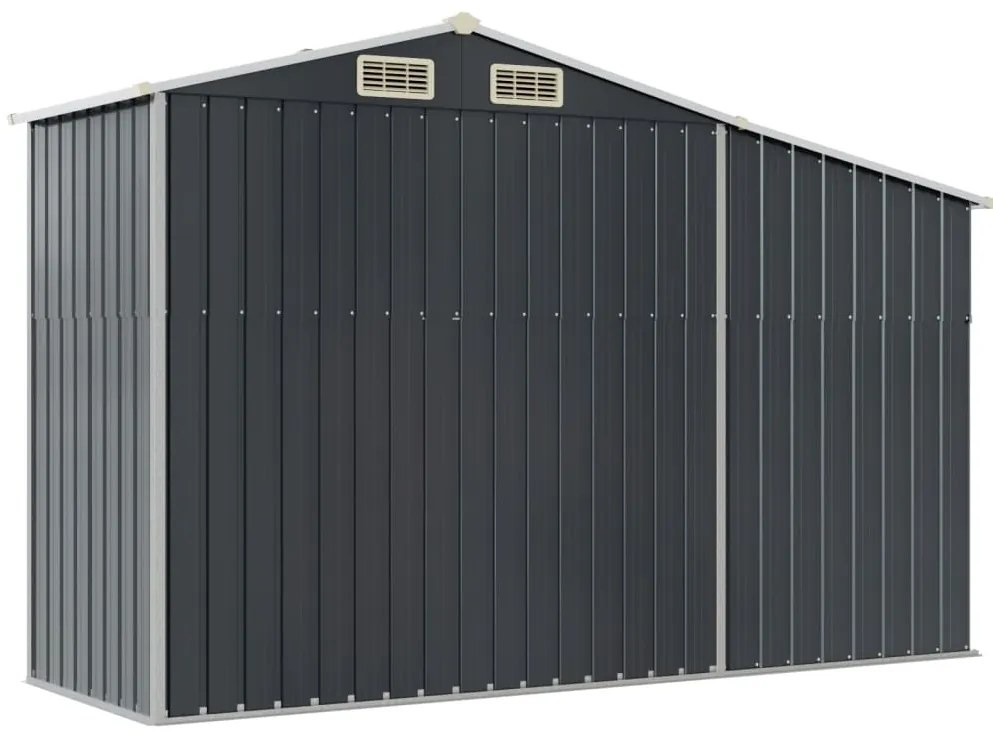 Záhradná kôlňa antracitová 277x93x179 cm pozinkovaná oceľ