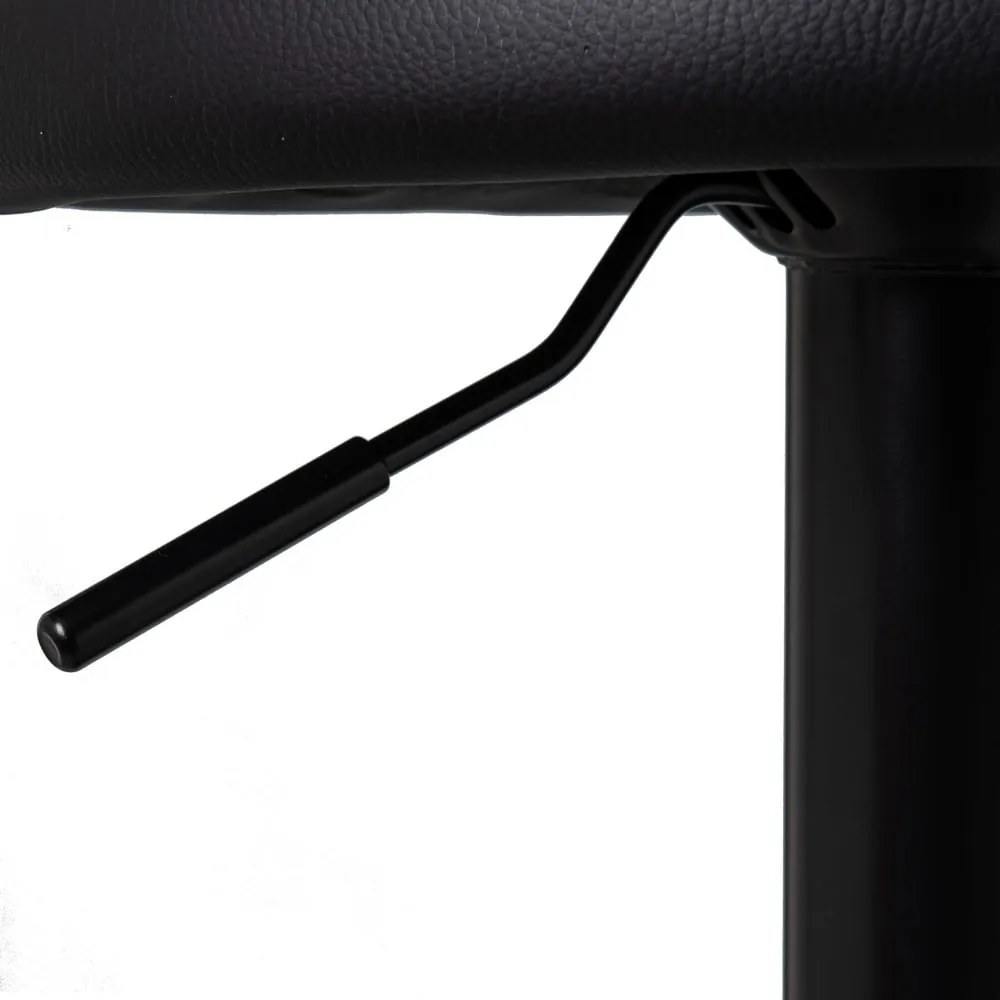 Čierne barové stoličky s nastaviteľnou výškou z imitácie kože v súprave 2 ks (výška sedadla 72 cm) – Casa Selección