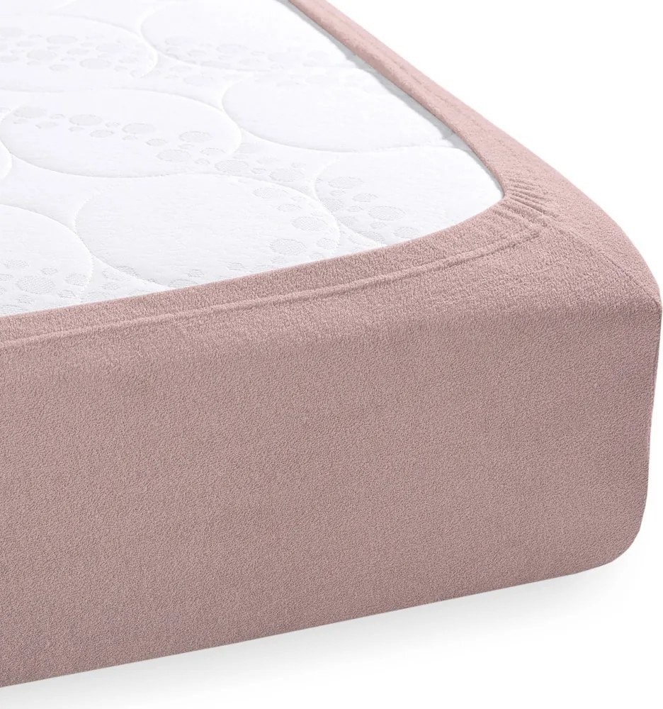 Froté napínacie prestieradlo FR-024 Hnedoružové 200 x 200 - výška 20 cm