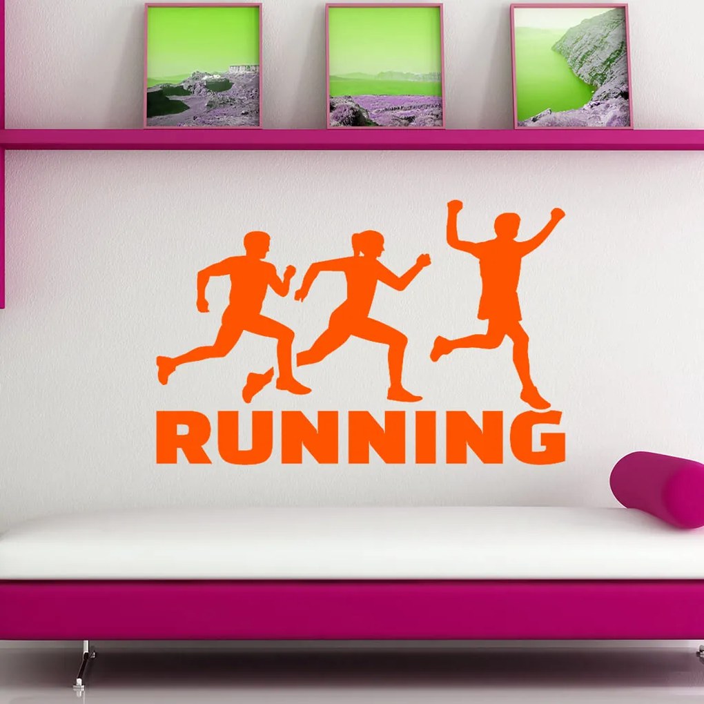 Veselá Stena Samolepka Running Farba: žlutá, Veľkosť: 100 x 77 cm