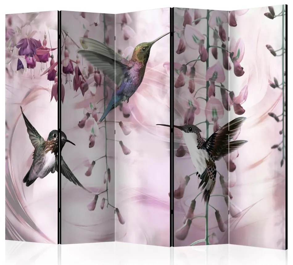 Artgeist Paraván - Flying Hummingbirds (Pink) [Room Dividers]
