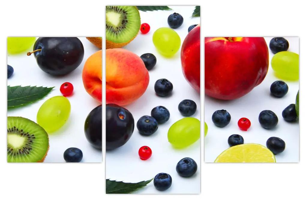 Obraz ovocia s kvapkami vody (90x60 cm)