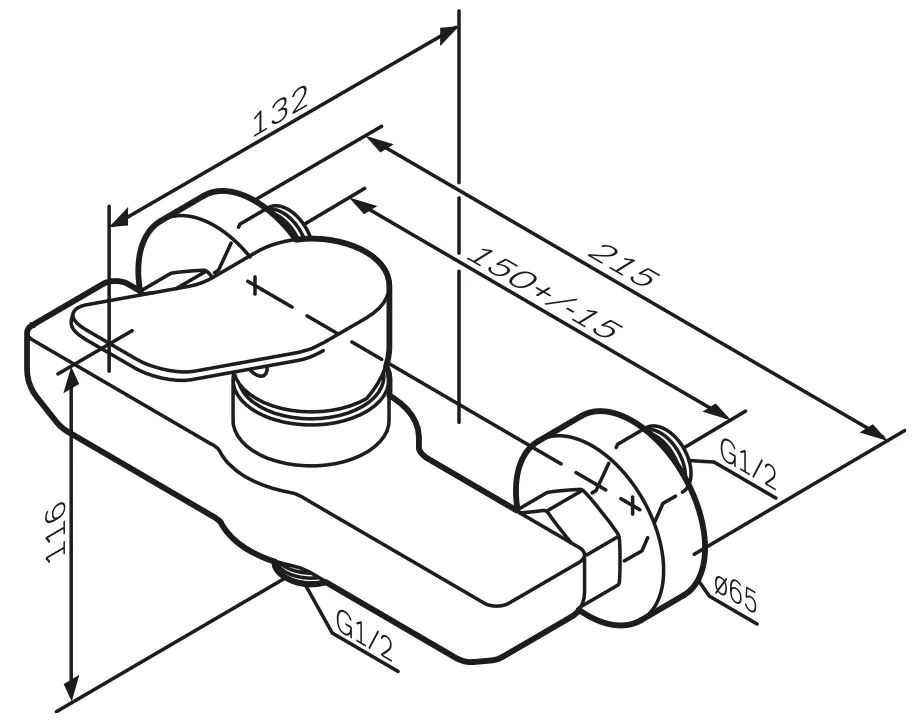 Sprchová batéria AM.PM X-Joy FXA20033 jednopáková, biela