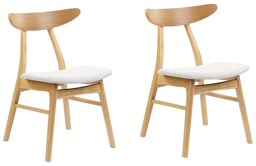 Sada 2 drevených jedálenských stoličiek svetlé drevo/svetlosivá LYNN Beliani