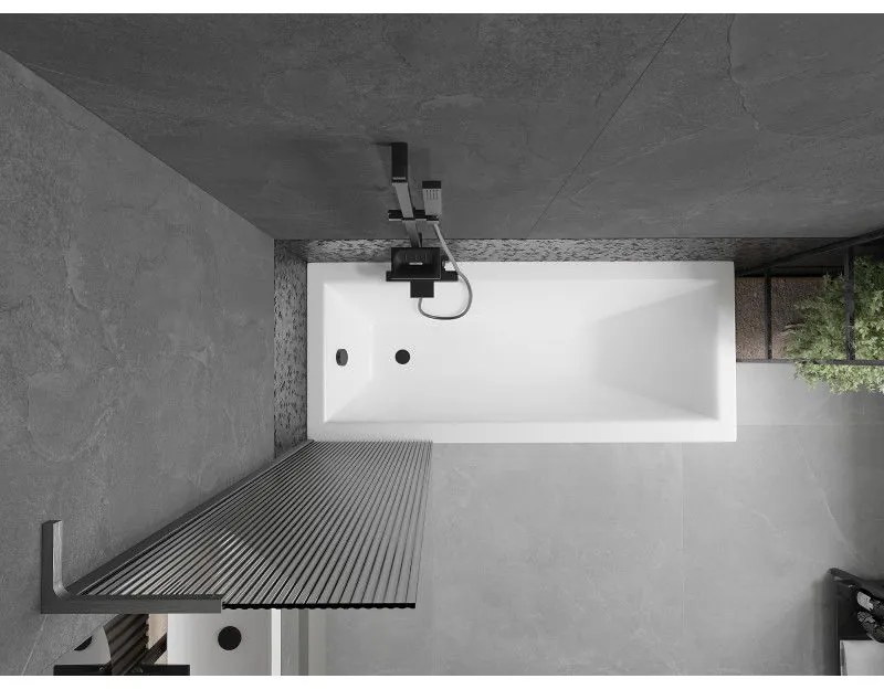 Mexen Next L, 1-krídlová vaňová zástena 50 x 150 cm, 6mm sklo s rebrovým vzorom, grafitový profil, 895-050-000-03-09-66