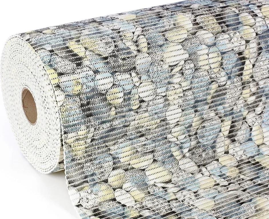 Škodák Kúpeľňová penová rohož – predložka – vzor 07 Riečne kamene - metráž šírka 65cm