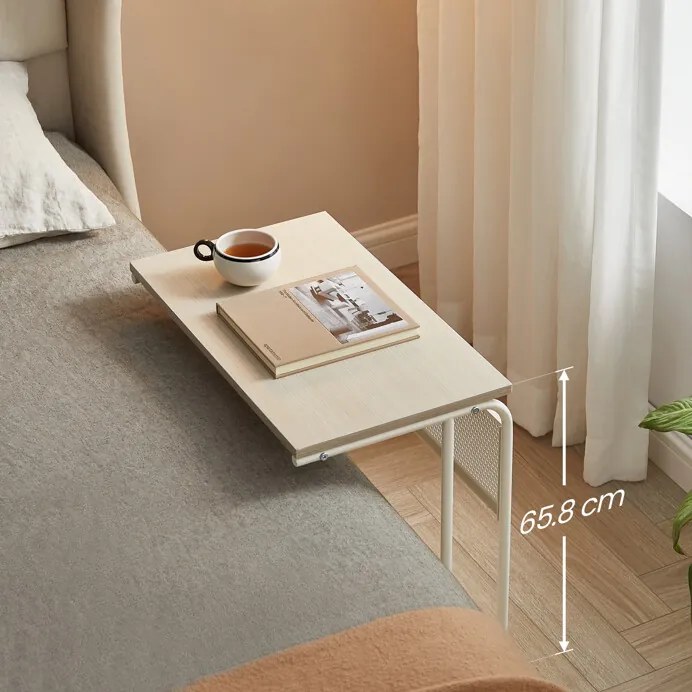 Autronic BONTEC Odkladací stolík 55x32x66cm, mdf, bielený dub, AKF-E1012 CRM Farba: Béžová