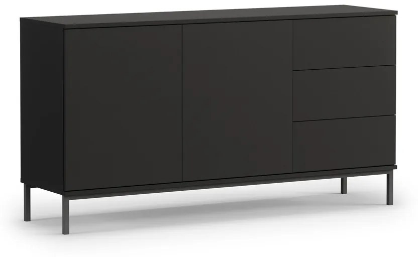 Komoda s 3 zásuvkami Tristal- čierny mat