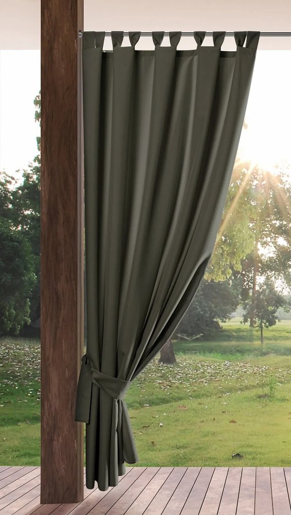 ZÁHRADNÝ VODEODOLNÝ ZÁVES NA PÚTKACH GARDEN 155X220 CM GRAFITOVÁ